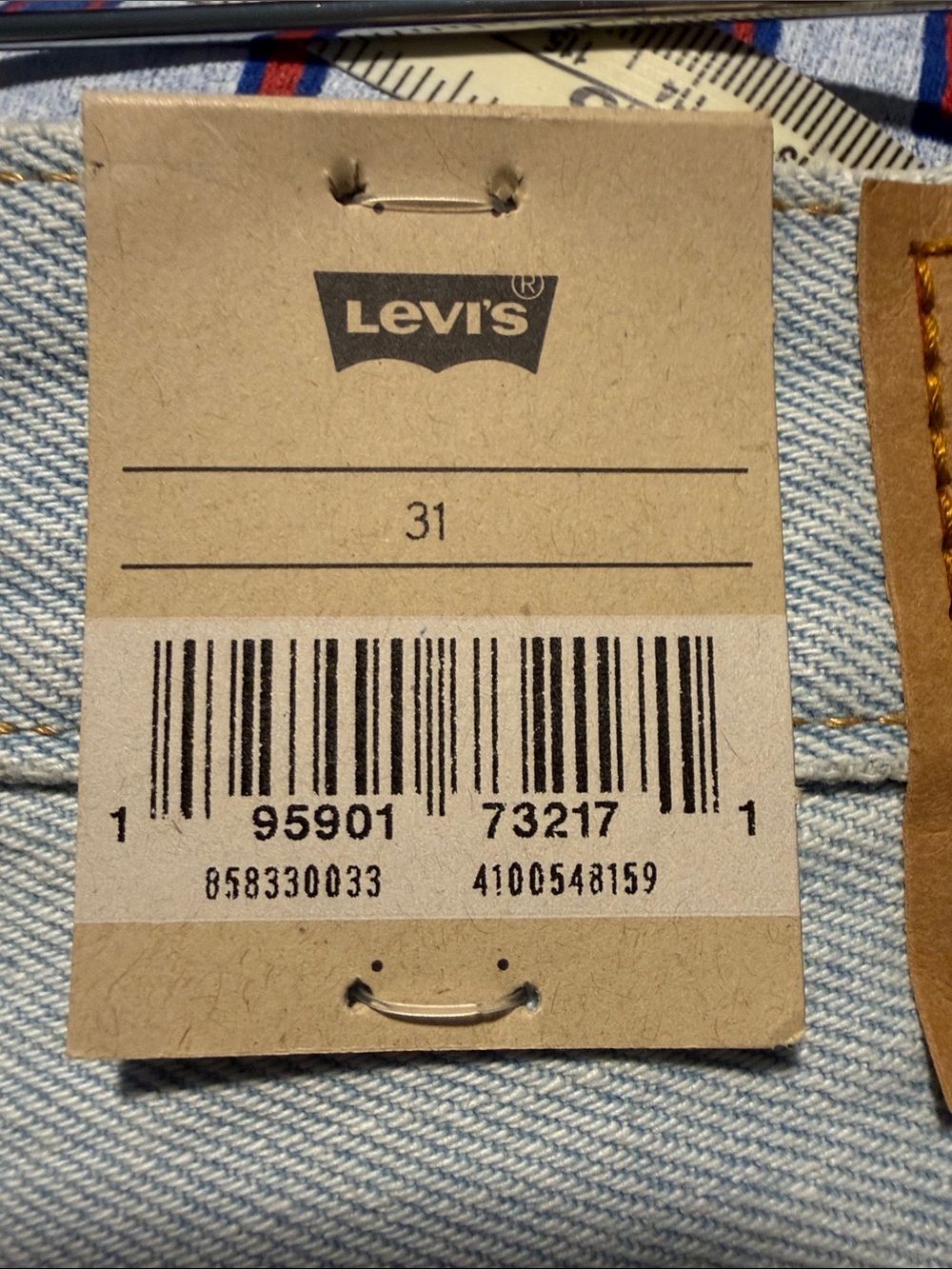 Levi's Light Blue Distressed 501 Denim Shorts - Picture 4 of 4
